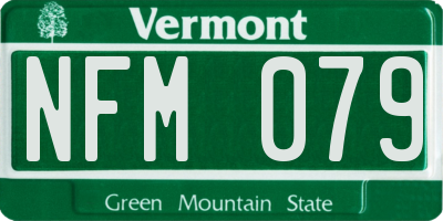VT license plate NFM079