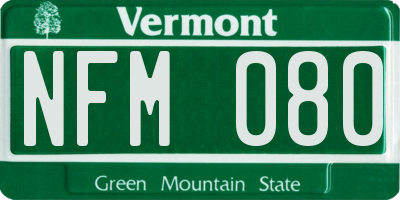 VT license plate NFM080