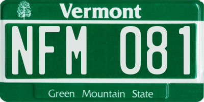 VT license plate NFM081