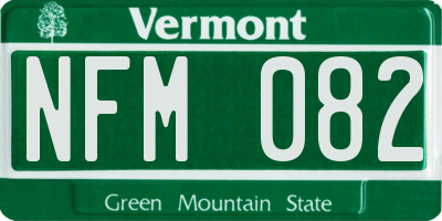 VT license plate NFM082