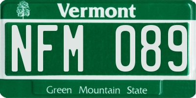 VT license plate NFM089