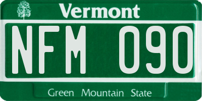 VT license plate NFM090