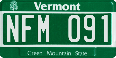 VT license plate NFM091