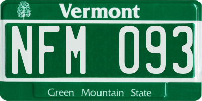 VT license plate NFM093