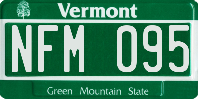 VT license plate NFM095