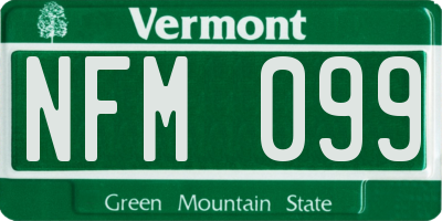 VT license plate NFM099