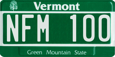 VT license plate NFM100