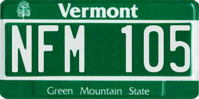 VT license plate NFM105
