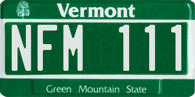 VT license plate NFM111