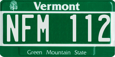 VT license plate NFM112