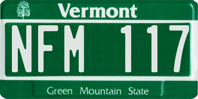 VT license plate NFM117