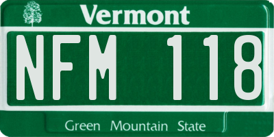 VT license plate NFM118