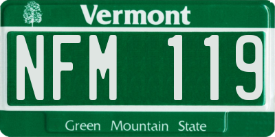 VT license plate NFM119