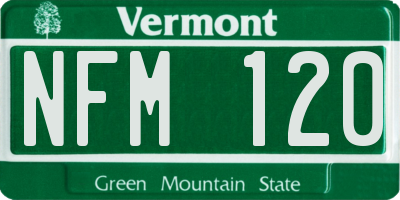 VT license plate NFM120