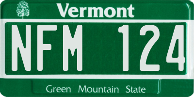VT license plate NFM124