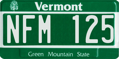 VT license plate NFM125