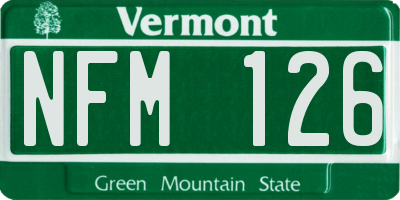 VT license plate NFM126
