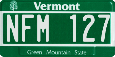 VT license plate NFM127