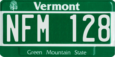 VT license plate NFM128