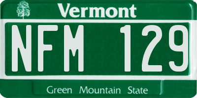 VT license plate NFM129