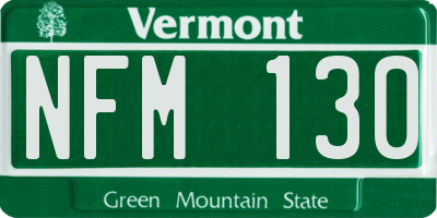 VT license plate NFM130