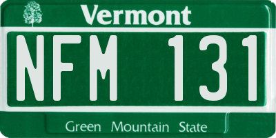 VT license plate NFM131