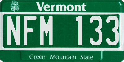 VT license plate NFM133