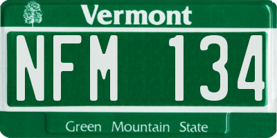VT license plate NFM134
