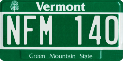 VT license plate NFM140