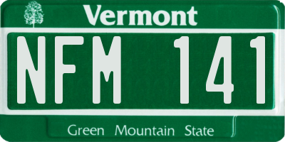 VT license plate NFM141