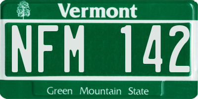 VT license plate NFM142