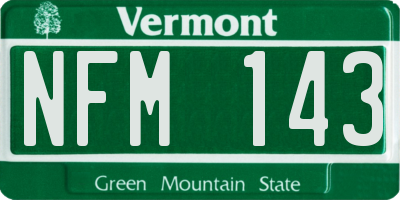 VT license plate NFM143