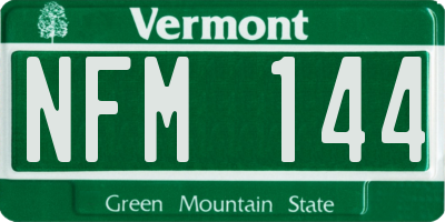 VT license plate NFM144