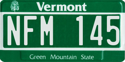 VT license plate NFM145