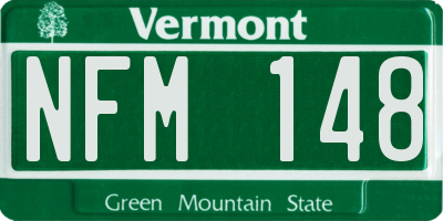 VT license plate NFM148