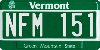 VT license plate NFM151