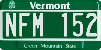 VT license plate NFM152