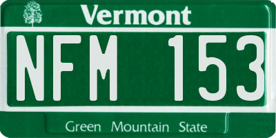 VT license plate NFM153