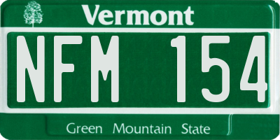 VT license plate NFM154