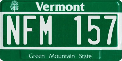 VT license plate NFM157
