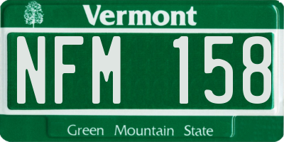 VT license plate NFM158