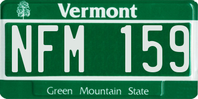 VT license plate NFM159