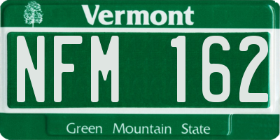 VT license plate NFM162