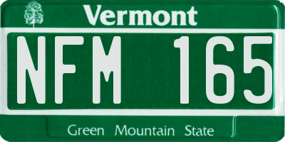 VT license plate NFM165