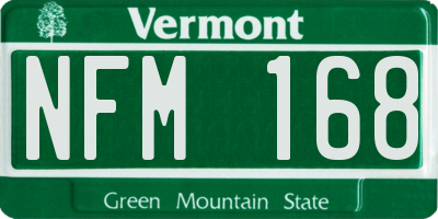 VT license plate NFM168