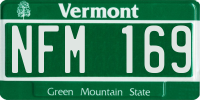 VT license plate NFM169