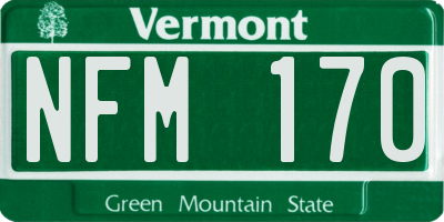 VT license plate NFM170