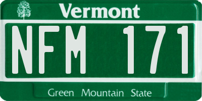 VT license plate NFM171
