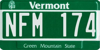 VT license plate NFM174