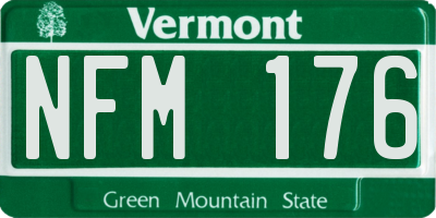 VT license plate NFM176